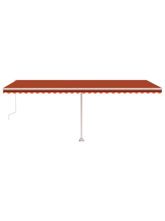 Automatická markýza led a senzor větru 600x350 cm oranžovohnědá