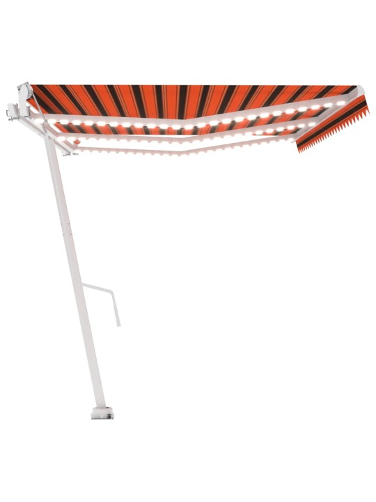 Automatická markýza led a senzor větru 600x350 cm oranžovohnědá