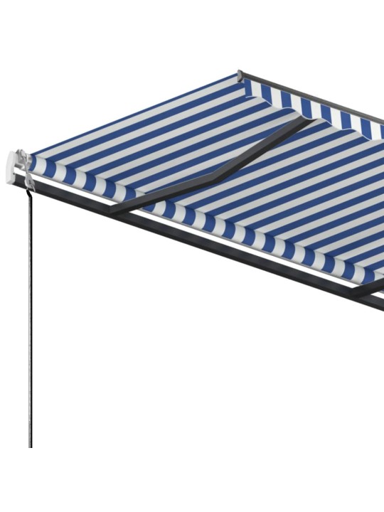 Volně stojící ručně zatahovací markýza 300 x 250 cm modrobílá