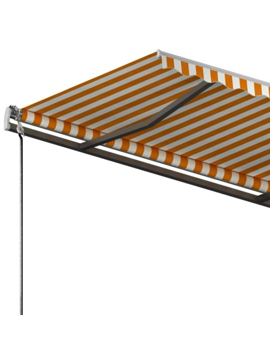 Volně stojící ručně zatahovací markýza 300 x 250 cm žlutá/bílá