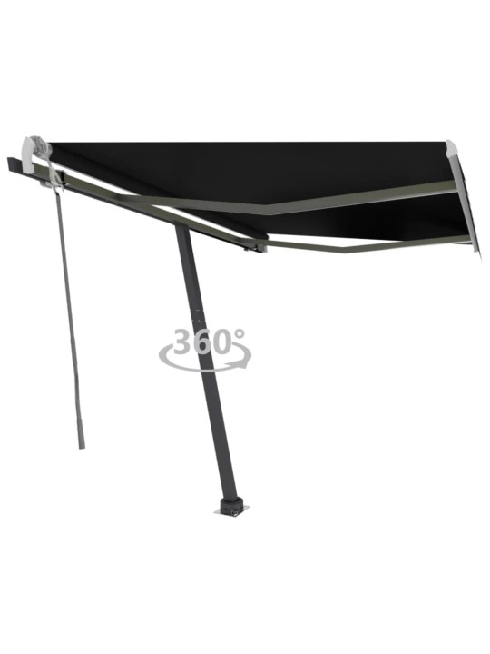 Volně stojící ručně zatahovací markýza 300 x 250 cm antracitová