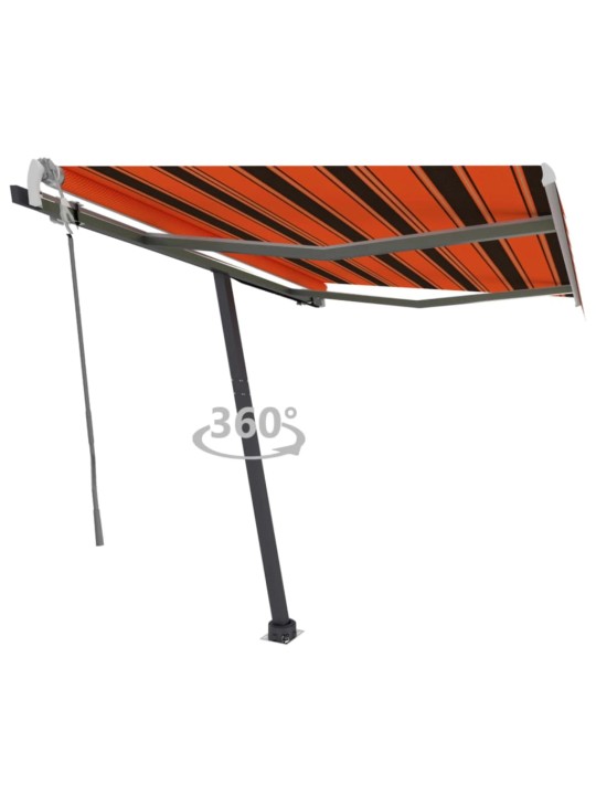 Volně stojící ručně zatahovací markýza 300x250 cm oranžovohnědá