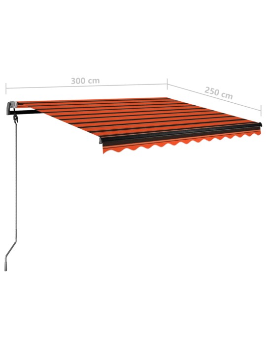 Volně stojící ručně zatahovací markýza 300x250 cm oranžovohnědá