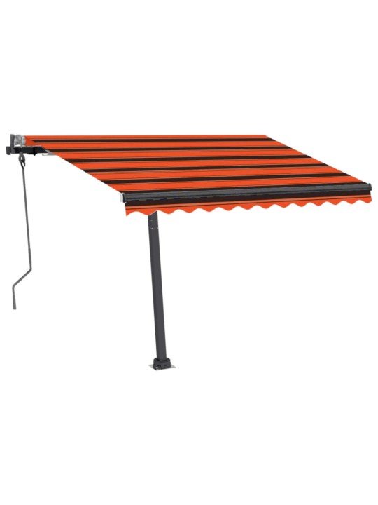 Volně stojící ručně zatahovací markýza 300x250 cm oranžovohnědá