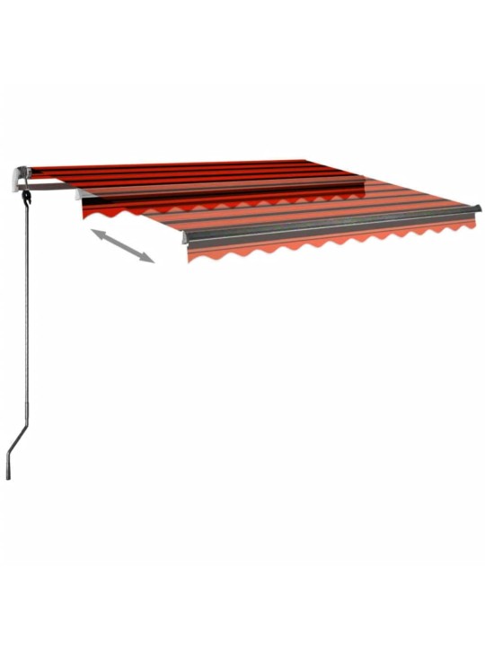 Volně stojící ručně zatahovací markýza 300x250 cm oranžovohnědá