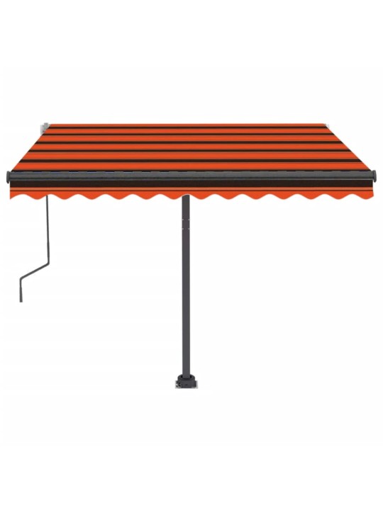 Volně stojící ručně zatahovací markýza 300x250 cm oranžovohnědá