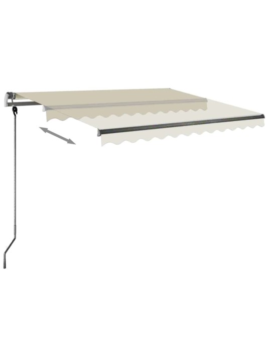Ručně zatahovací markýza s LED světlem 300 x 250 cm krémová