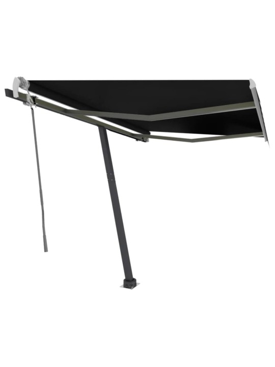 Ručně zatahovací markýza s LED světlem 300 x 250 cm antracitová