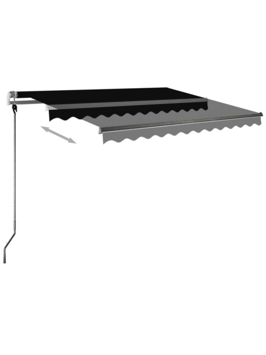 Ručně zatahovací markýza s LED světlem 300 x 250 cm antracitová