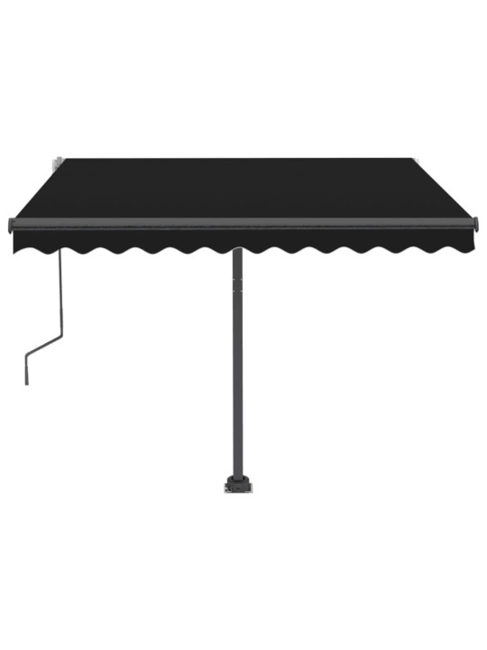 Ručně zatahovací markýza s LED světlem 300 x 250 cm antracitová