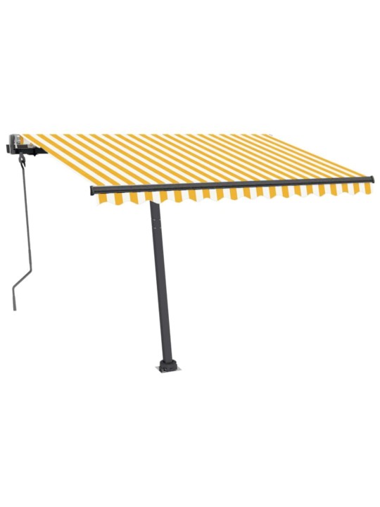 Volně stojící automatická markýza 300 x 250 cm žlutá/bílá