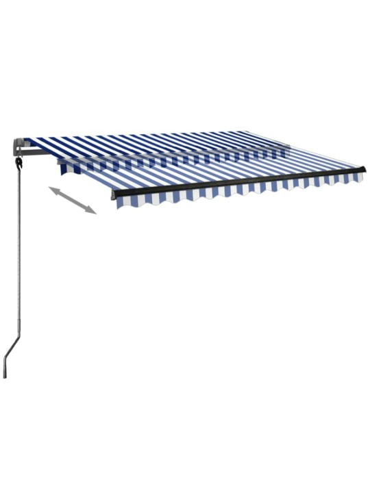 Automatická markýza led a senzor větru 300 x 250 cm modrobílá