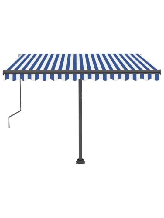 Automatická markýza led a senzor větru 300 x 250 cm modrobílá