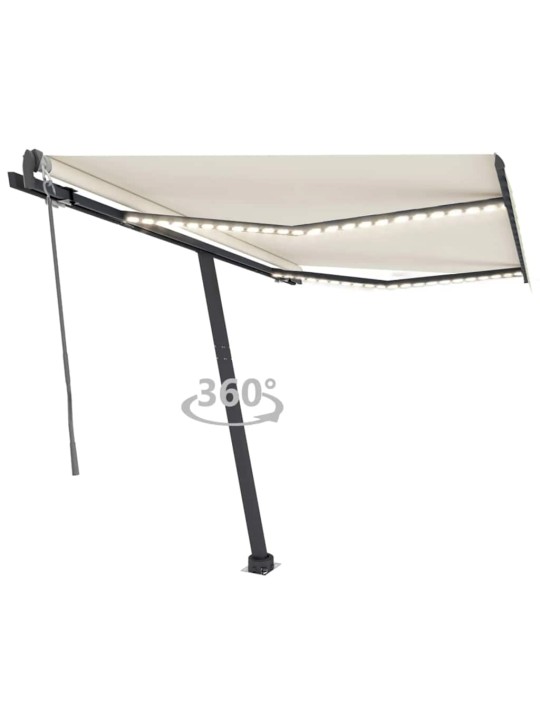Automatická markýza led a senzor větru 300 x 250 cm krémová