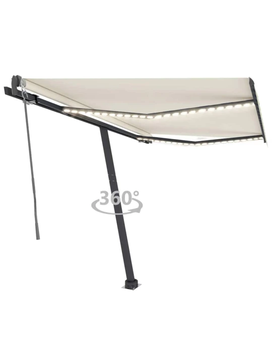 Automatická markýza led a senzor větru 300 x 250 cm krémová