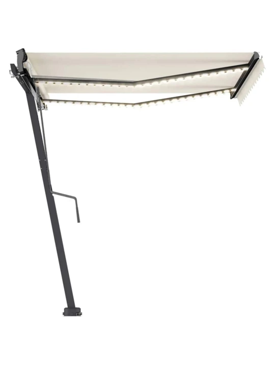 Automatická markýza led a senzor větru 300 x 250 cm krémová