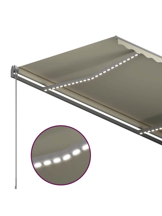 Automatická markýza led a senzor větru 300 x 250 cm krémová