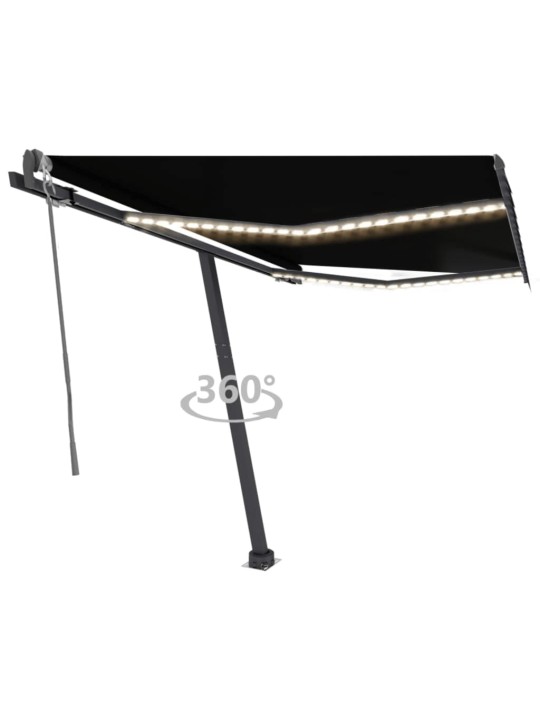 Automatická markýza led a senzor větru 300 x 250 cm antracitová