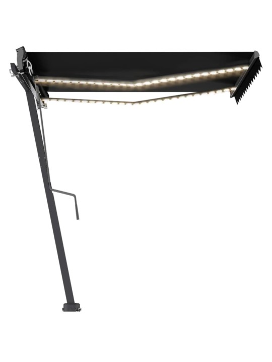 Automatická markýza led a senzor větru 300 x 250 cm antracitová
