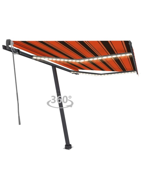 Automatická markýza led a senzor větru 300x250 cm oranžovohnědá