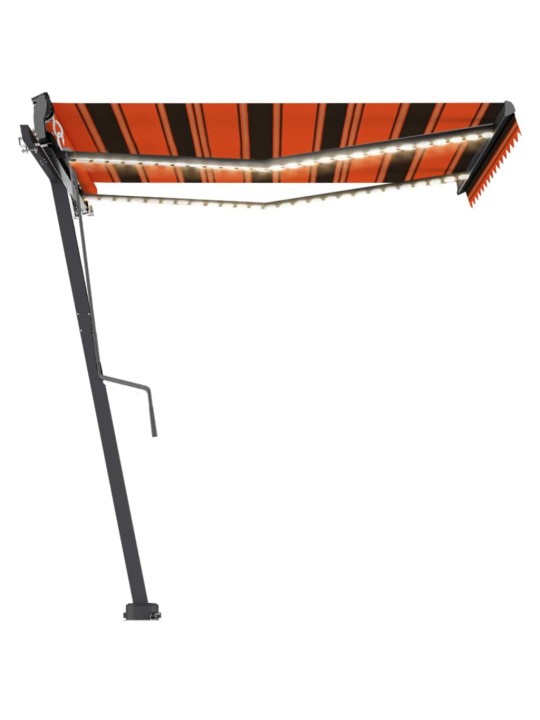 Automatická markýza led a senzor větru 300x250 cm oranžovohnědá