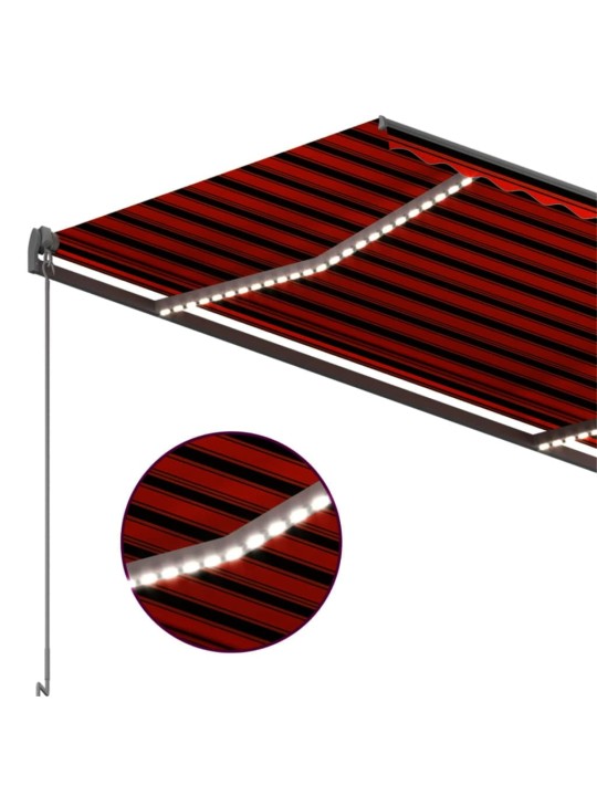 Automatická markýza led a senzor větru 300x250 cm oranžovohnědá
