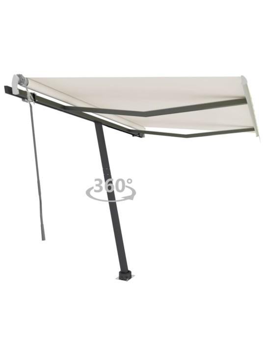 Volně stojící ručně zatahovací markýza 350 x 250 cm krémová