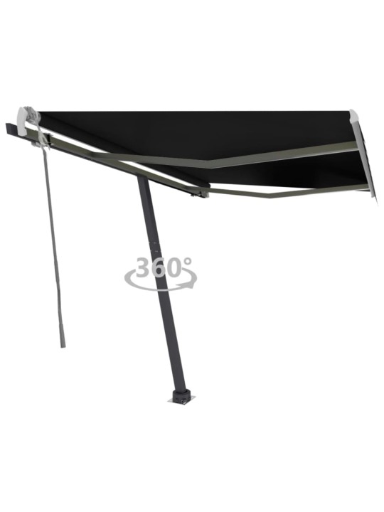 Volně stojící ručně zatahovací markýza 350 x 250 cm antracitová
