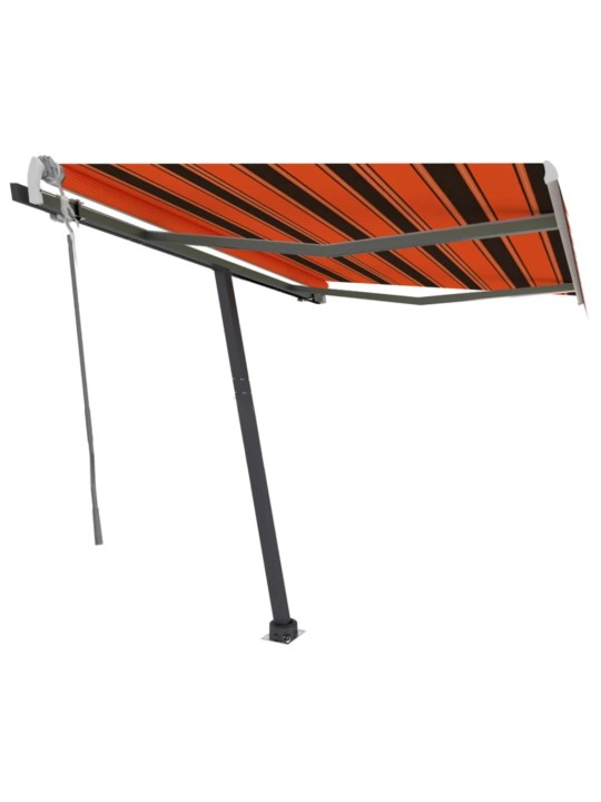 Volně stojící ručně zatahovací markýza 350x250 cm oranžovohnědá