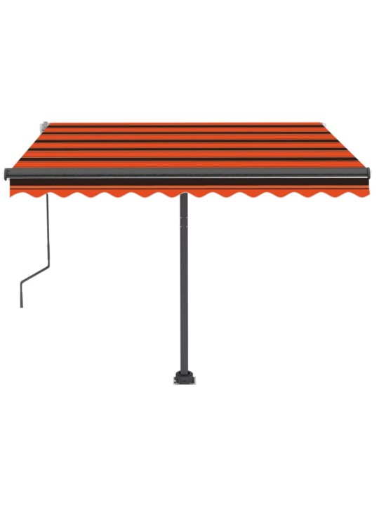 Volně stojící ručně zatahovací markýza 350x250 cm oranžovohnědá