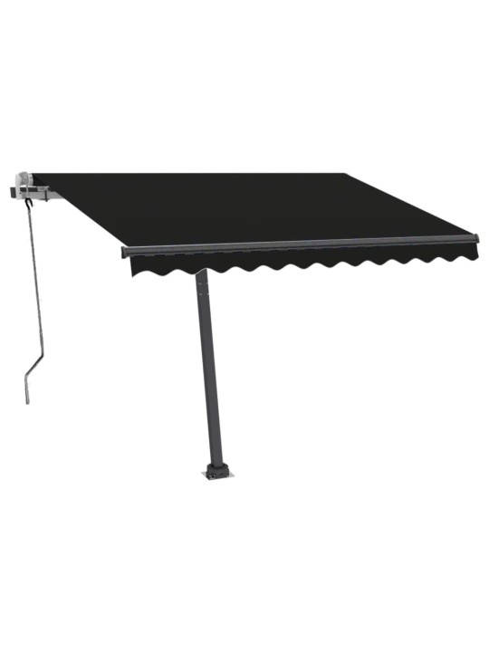 Ručně zatahovací markýza s LED světlem 350 x 250 cm antracitová