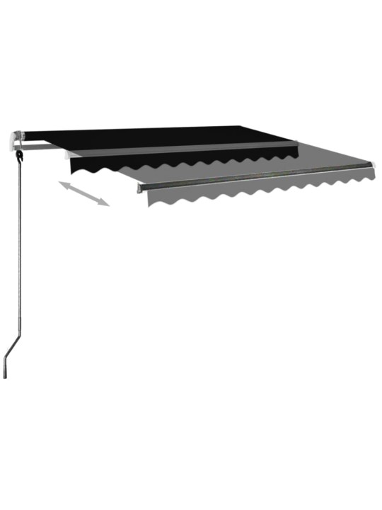 Ručně zatahovací markýza s LED světlem 350 x 250 cm antracitová