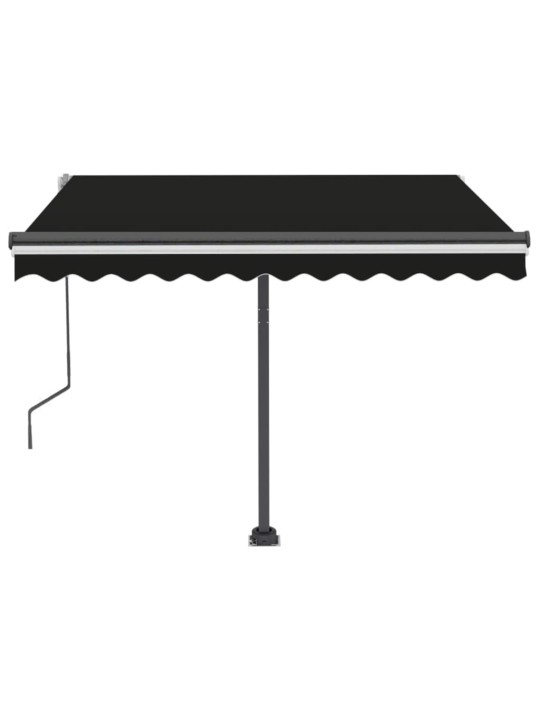 Ručně zatahovací markýza s LED světlem 350 x 250 cm antracitová