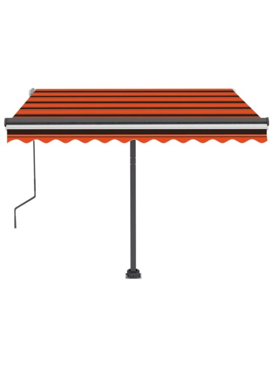 Ručně zatahovací markýza s LED světlem 350x250 cm oranžovohnědá
