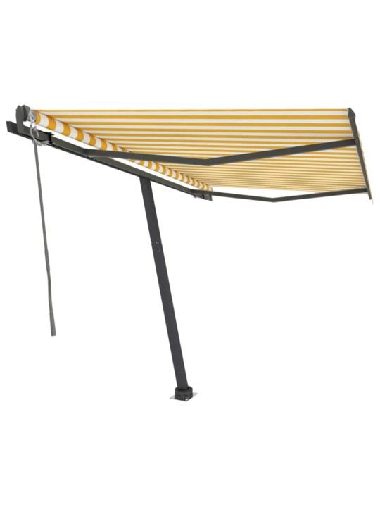 Volně stojící automatická markýza 350 x 250 cm žlutá/bílá