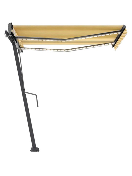 Volně stojící automatická markýza 350 x 250 cm žlutá/bílá