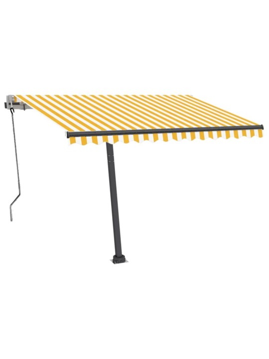 Volně stojící automatická markýza 350 x 250 cm žlutá/bílá
