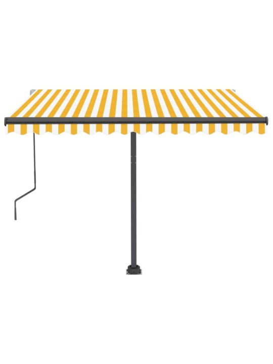 Volně stojící automatická markýza 350 x 250 cm žlutá/bílá