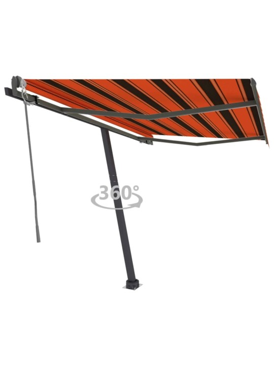 Volně stojící automatická markýza 350 x 250 cm oranžová/hnědá