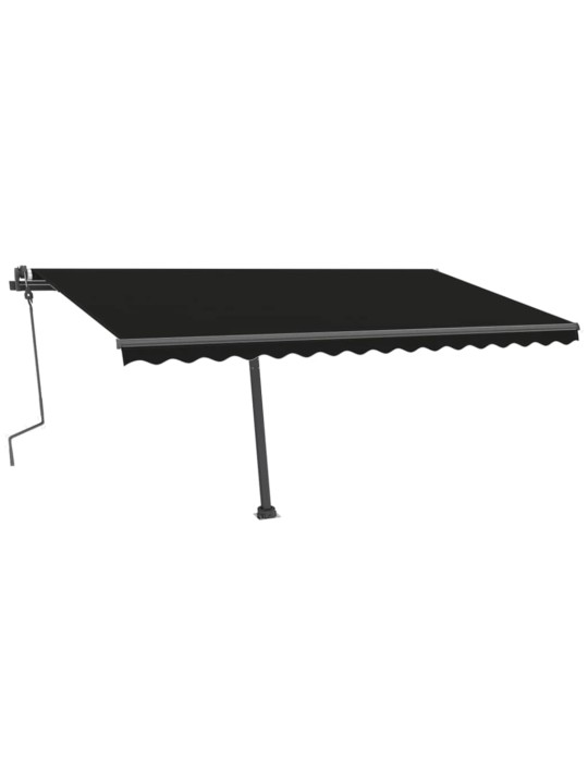 Volně stojící ručně zatahovací markýza 400 x 300 cm antracitová