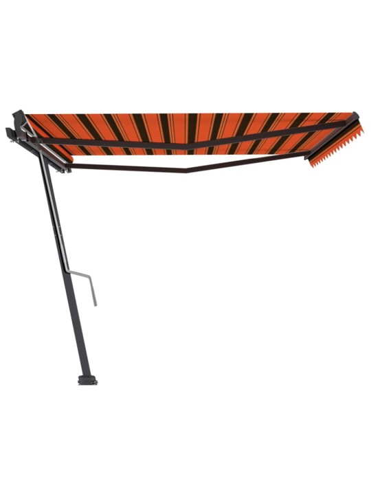 Volně stojící ručně zatahovací markýza 400x300 cm oranžovohnědá