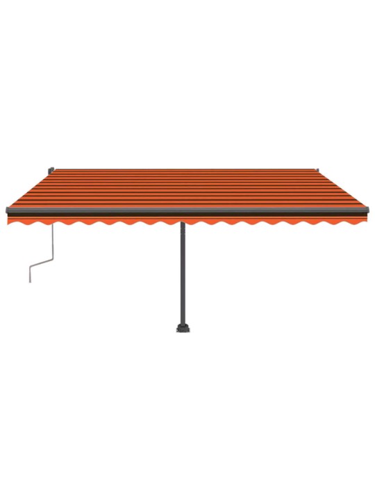 Volně stojící ručně zatahovací markýza 400x300 cm oranžovohnědá
