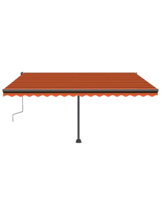 Volně stojící ručně zatahovací markýza 400x300 cm oranžovohnědá