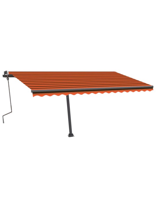 Volně stojící ručně zatahovací markýza 400x300 cm oranžovohnědá