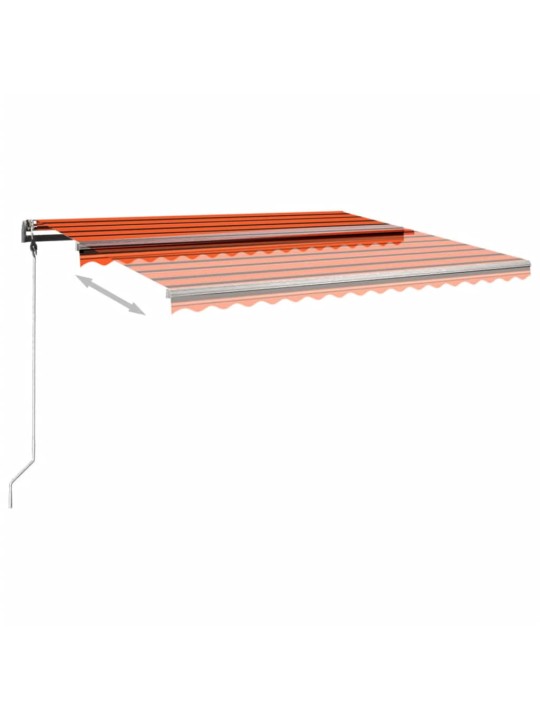 Volně stojící ručně zatahovací markýza 400x300 cm oranžovohnědá