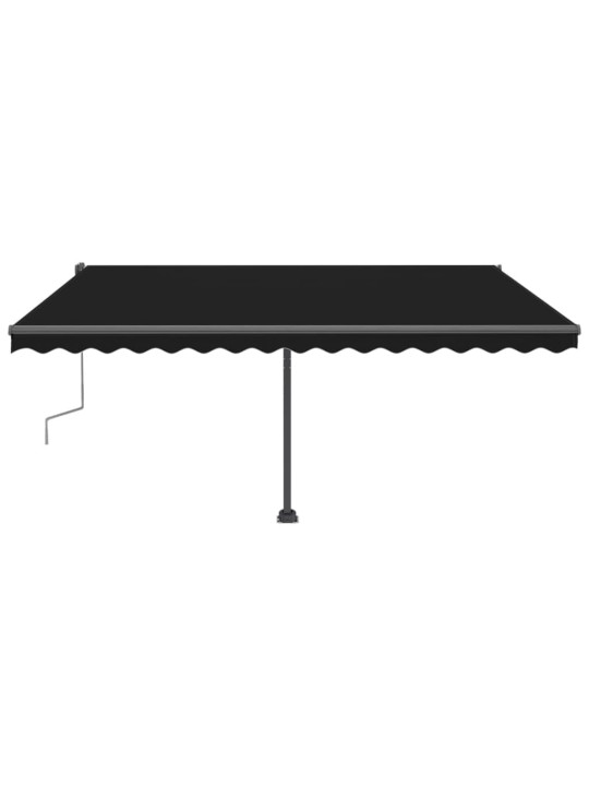Ručně zatahovací markýza s LED světlem 400 x 300 cm antracitová