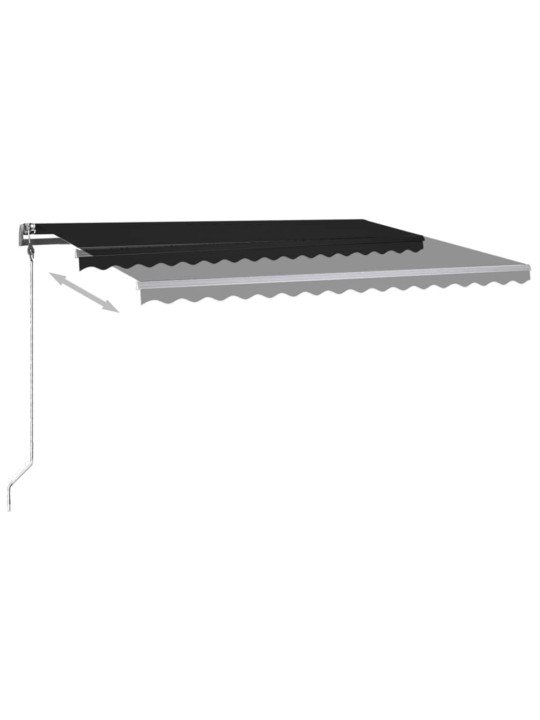 Ručně zatahovací markýza s LED světlem 400 x 300 cm antracitová