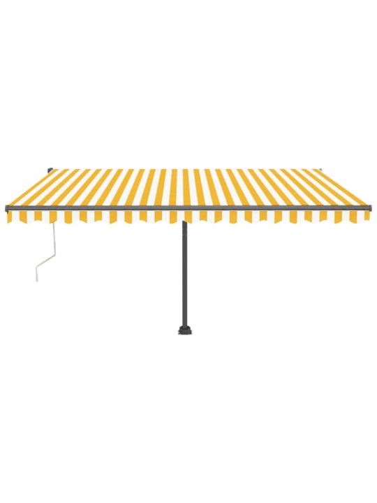 Automatická markýza LED a senzor větru 400 x 300 cm žlutá/bílá