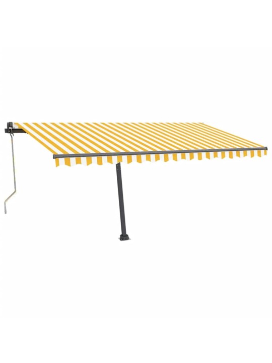 Automatická markýza LED a senzor větru 400 x 300 cm žlutá/bílá