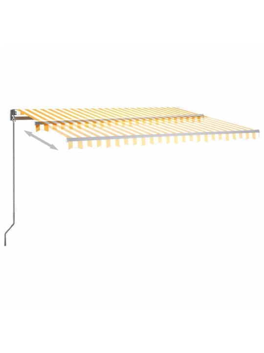 Automatická markýza LED a senzor větru 400 x 300 cm žlutá/bílá